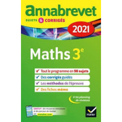 ANNALES DU BREVET ANNABREVET 2021 MATHS 3E NOUVEAU9782401064225