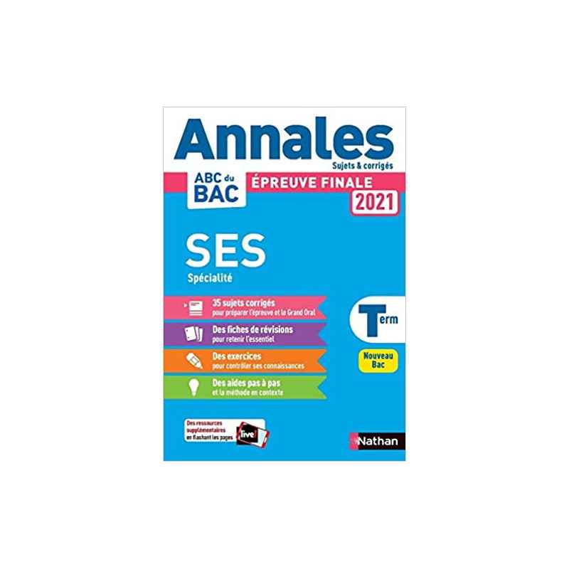 Annales Bac 2021 Sciences Economiques et Sociales - Terminale9782091575360