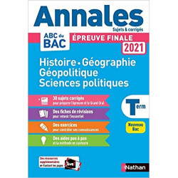 Annales Bac 2021 - Histoire Géo Géopolitique Sciences Politiques - Terminale