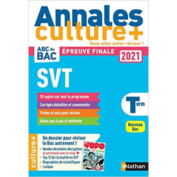 Annales Bac 2021 SVT Terminale - Culture +