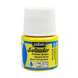 Pebeo Setacolour Fabric Paint Opaque 45ml Shimmer Rich Yellow