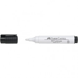 Faber-Castell 167601 Pitt Artist Pen, 2,5 mm, pointe ogive, blanc4005401676010