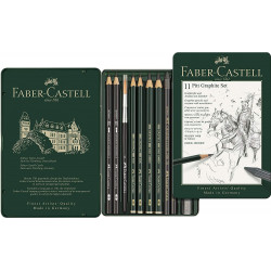 Faber-Castell PITT Graphite Lot de 11 petites boîtes en métal de qualité professionnelle4005401129721