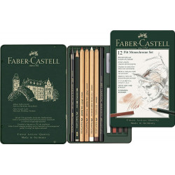 Faber-Castell Pitt 112975 Kit monochrome 12 pièces dans un étui en métal Petit format4005401129752