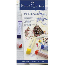 Faber-Castell 621643 Lot de 12 Pastels Carres Tendres