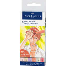 Faber-Castell 167168 - Feutre Pitt Artist Pen, Bo?te de 6, Manga Kaoiro Colore4005401671688