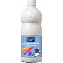 Lefranc Bourgeois - Gouache liquide Redimix pour enfants - Bouteille 1L - Blanc