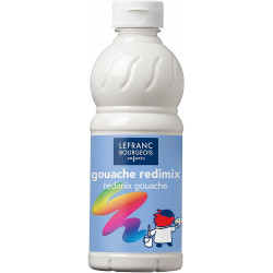 Lefranc Bourgeois - Gouache liquide Redimix pour enfants - Bouteille 500ml - Blanc