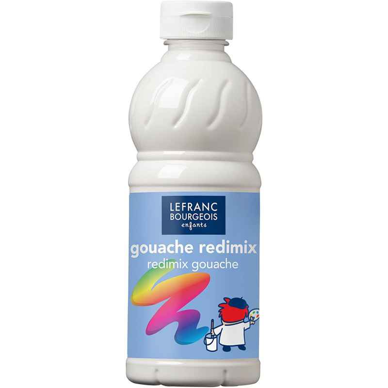 Lefranc Bourgeois - Gouache liquide Redimix pour enfants - Bouteille 500ml - Blanc3013641880181