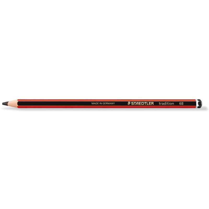 Staedtler 61 110C6 Tradition Lot de 6 crayons à croquis avec gomme Mars en plastique et taille-crayon en métal