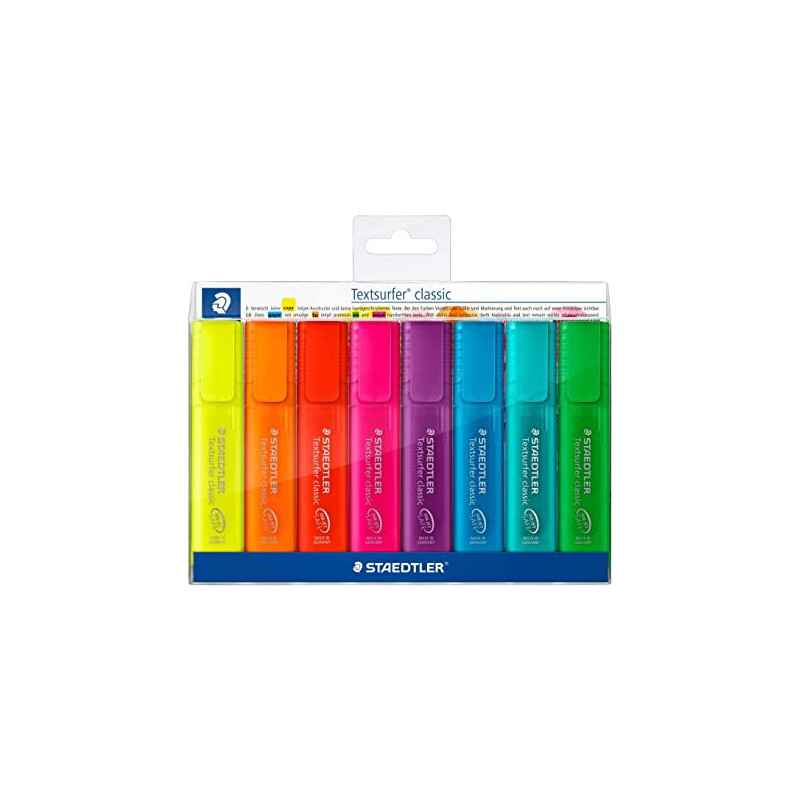 Staedtler 364 P WP8 Textsurfer Classic, Surligneurs Fluorescents Et Translucides De Haute Qualité