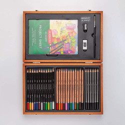 Derwent Academy 2300147 Crayons de Couleur et Crayons de graphite - Ensemble de fournitures d'art - 30 Crayons et 5 Accessoires
