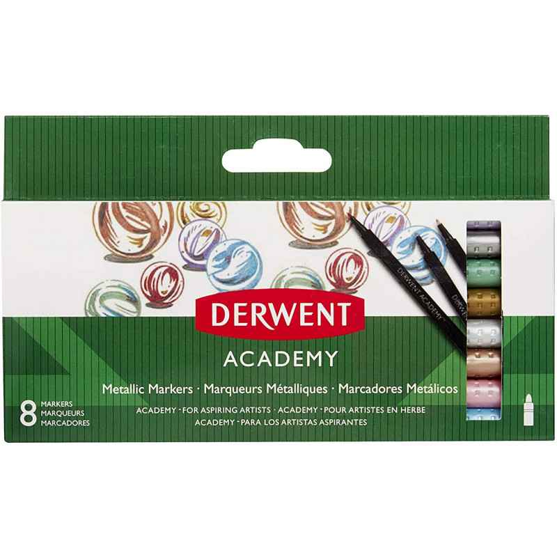 Derwent Academy 98212 marqueur métallique noir/argenté.