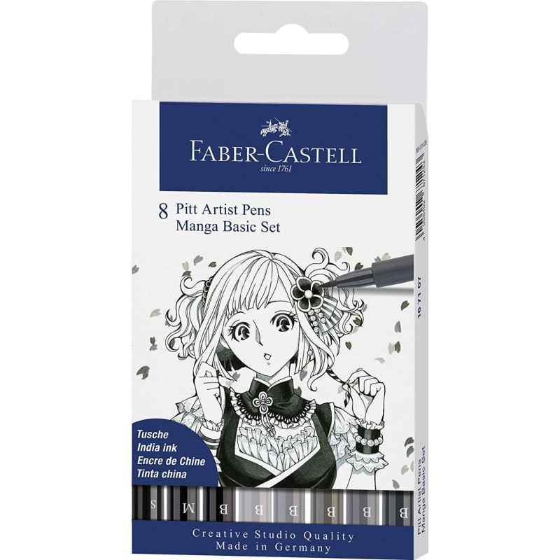 Faber-Castell 167107 Feutre PITT artist pen Manga étui de 8