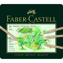 Faber-Castell 112124 Crayon PITT PASTEL boîte métal de 24 pièces