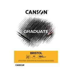 CANSON Bloc Graduate Bristol extra blanc 180 g/m² 20 feuilles A5
