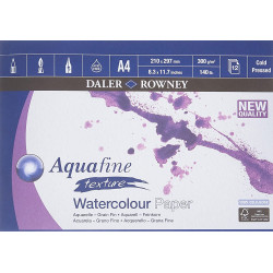 DALER-ROWNEY - Aquafine - Bloc aquarelle 12 feuilles A4 - 300g/m² - grain fin5011385949162