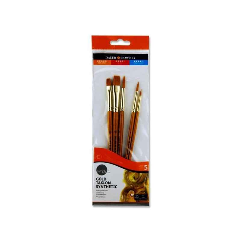 Daler Rowney Simply-5pce Gold Taklon Brush Set – D3380895