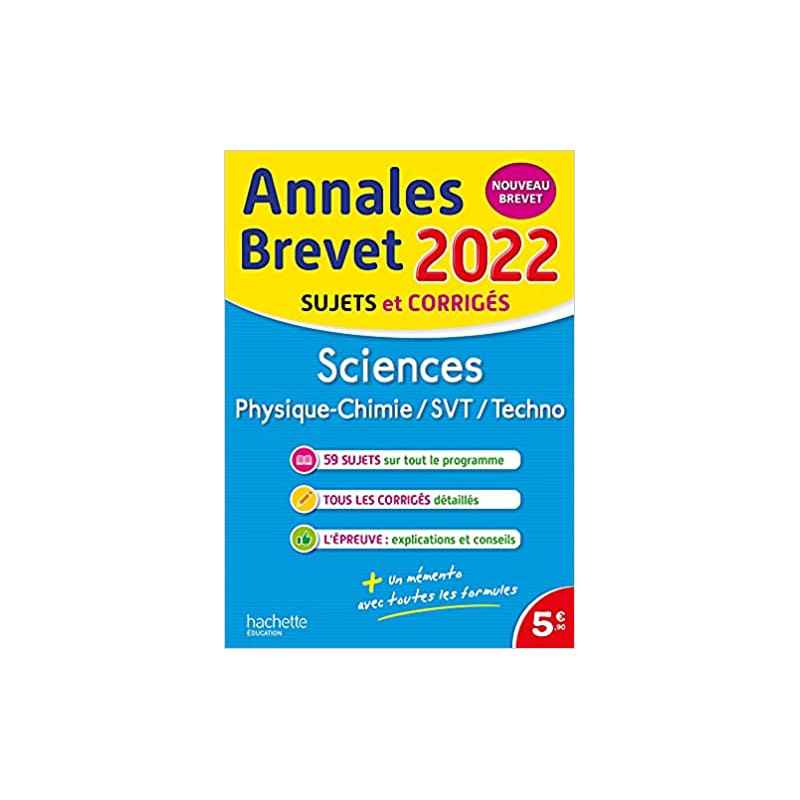 Annales Brevet 2022 Sciences9782017151197