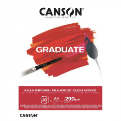 Bloc "Graduate Huile & Acrylique" 20 feuilles format A4 de Canson