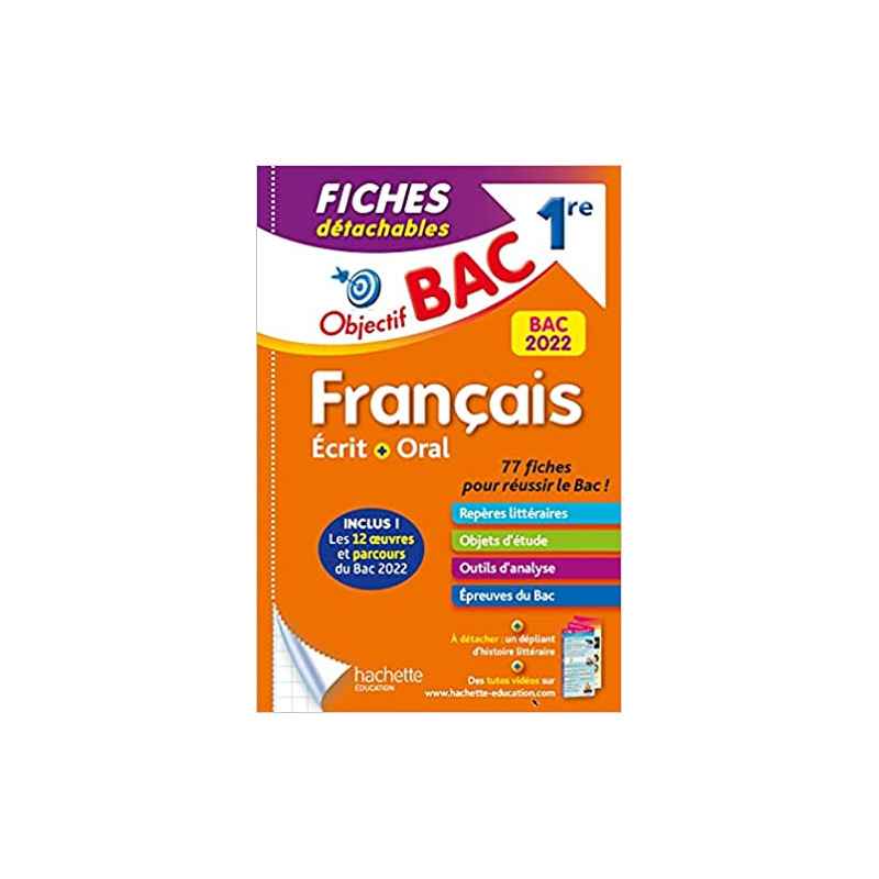 Objectif BAC Fiches détachables Français 1re BAC 20229782017150978