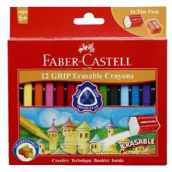 12 crayons de cire effacable faber castell