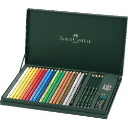 Faber-Castell 210051 - Coffret Cadeau Mixed Media Polychromos avec Castell 9000 Multicolore 24 Unité