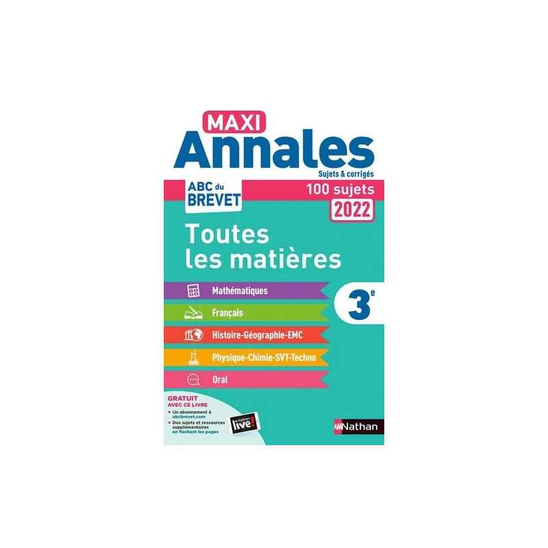 Maxi-Annales ABC du Brevet 2022 - Toutes les matières 3e :9782091572703