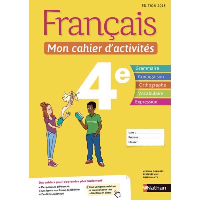 Français - Mon cahier d'activités - 4e9782091712949