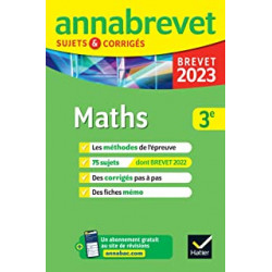 Annales du brevet Annabrevet 2023 Maths 3e:9782401086654