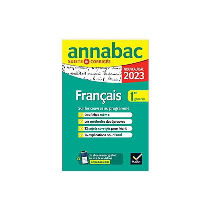 Annales du bac Annabac 2023 Français 1re générale9782401086609