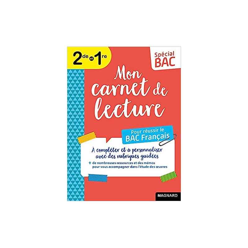 Spécial Bac Mon carnet de lecture Bac Français Bac 2023