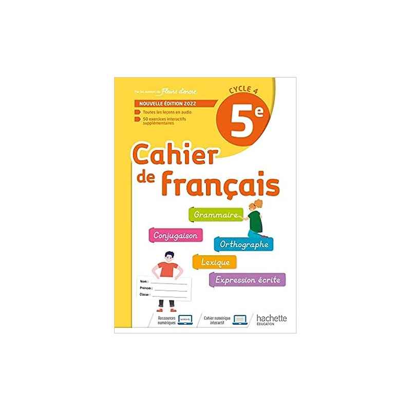 Cahier de Français cycle 4/5e - cahier d'activités - Ed. 20229782017066903