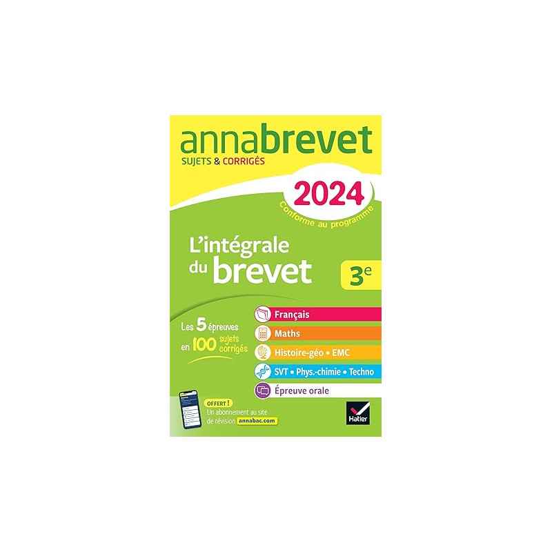 Annabrevet 2024 L'intégrale du Brevet 3e9782278105854