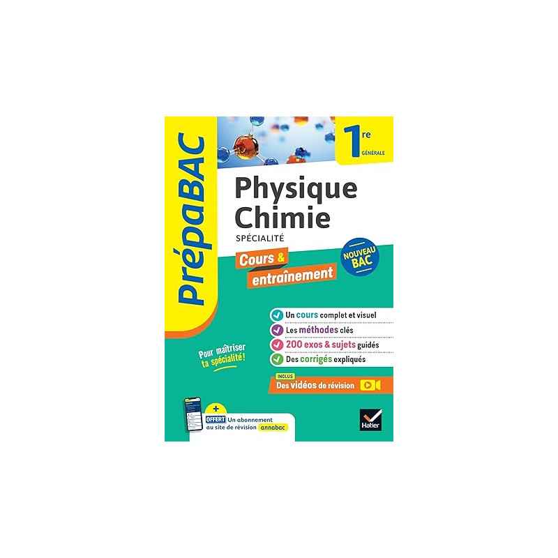 Prépabac Physique-chimie 1re générale (spécialité)9782401094796