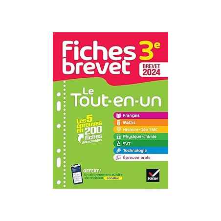 Fiches Brevet Le Tout-en-un Du Brevet 2024 - 3e