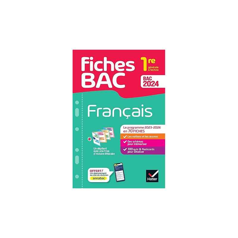 Fiches bac Français 1re générale & techno Bac 20249782278105885