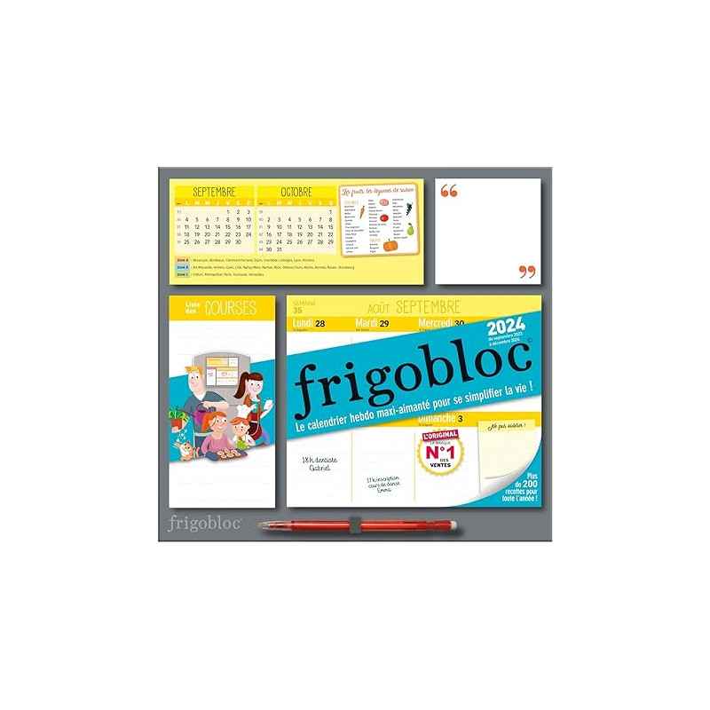 Frigobloc Hebdomadaire 2024 - Calendrier d'organisation familiale