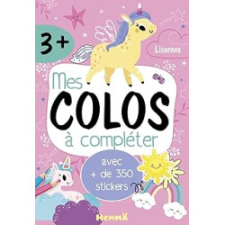 Mes colos à compléter - Licornes - Bloc avec plus de 350 stickers et 30 coloriages - Dès 3 ans