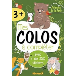 Mes colos à compléter - Animaux de la forêt - Bloc avec plus de 350 stickers et 30 coloriages - Dès 3 ans