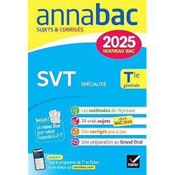 Annales du bac Annabac 2025 SVT Tle générale