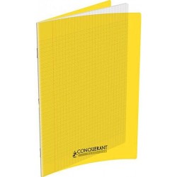 CAHIER 24*32 96P CONQURANT POLYPRO JAUNE