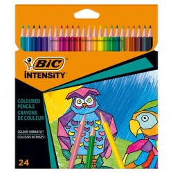 BIC Intensity Crayon de Couleur Triangulaire Mine Douce Corps Coloré
