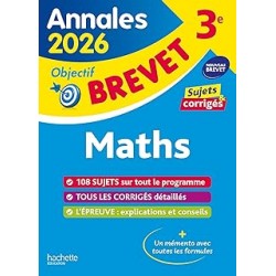 Annales Brevet 2026 - Maths 3e - sujets et corrigés