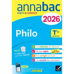 ANNALES DU BAC 2026 - ANNABAC PHILO TLE GÉNÉRALE