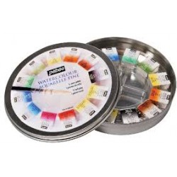 WATERCOLOUR ROUND METAL BOX 12 HALF-PANS