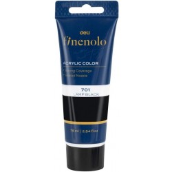 Deli Finenolo Acrylic Paint Tube 75 ml LAMP BLACK