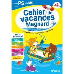 Cahier de vacances 2026, de la PS vers la MS 3-4 ans