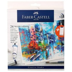 Peinture acrylique, boîte de 24, avec carte nuancier incluse