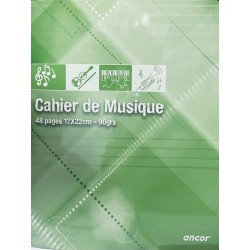 Cahier Piqué Musique 17x22 48P 90G - Ancor